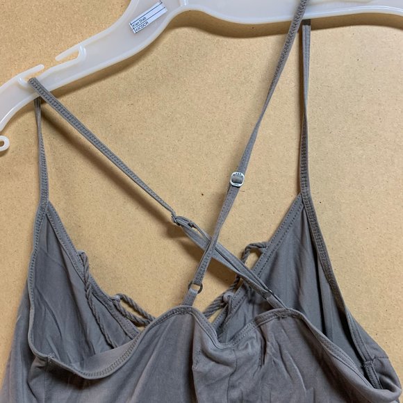 Abercrombie & Fitch Taupe lace-up cross-back cami - Picture 4 of 6